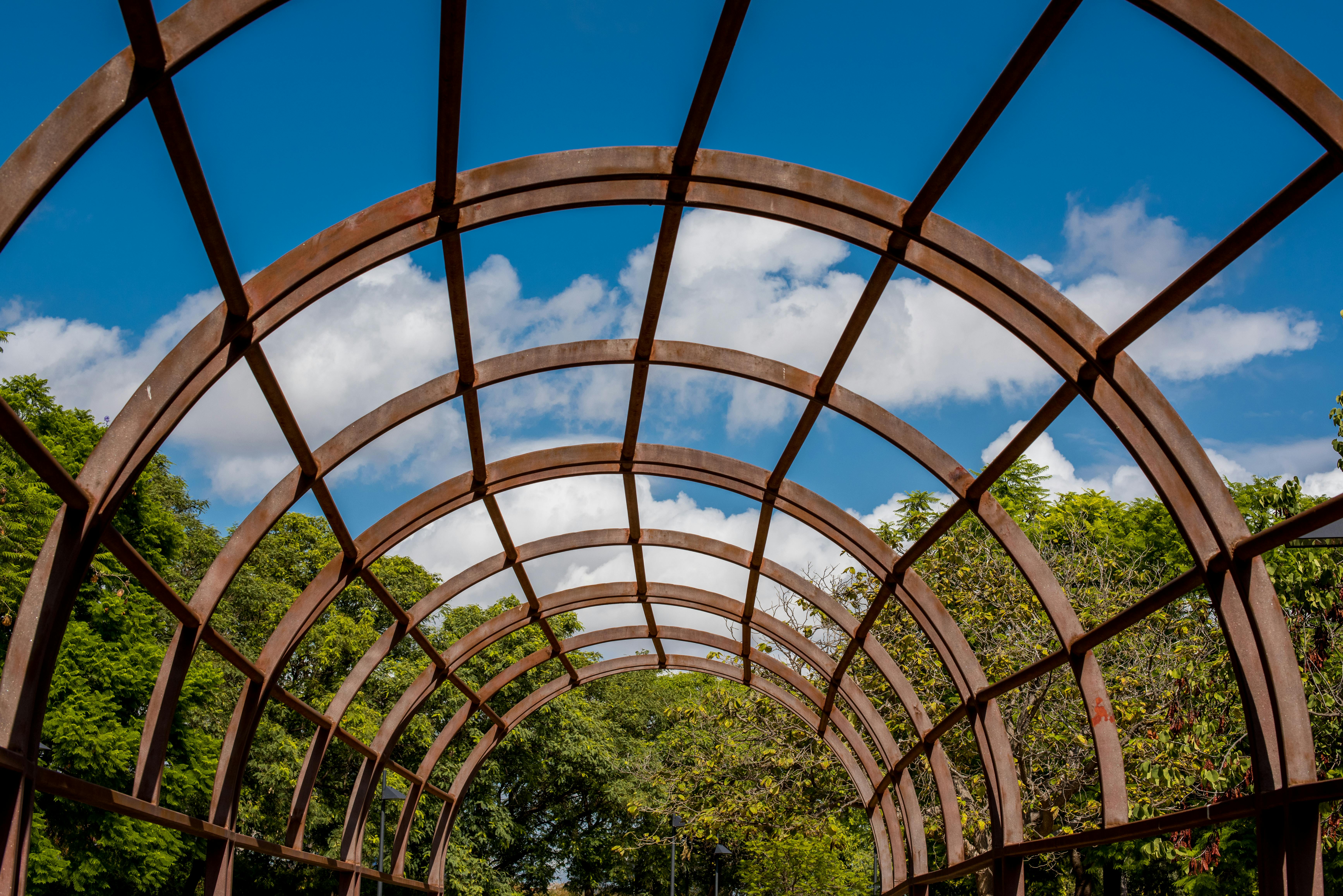 Metal Garden Arch with Planters